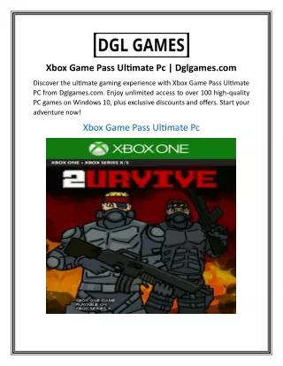 Xbox Game Pass Ultimate Pc  Dglgames