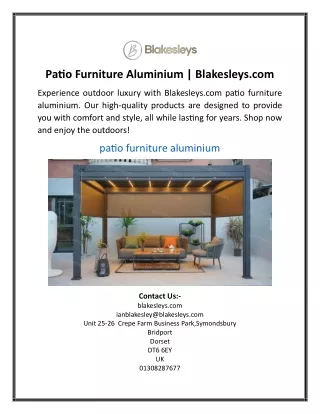 Patio Furniture Aluminium Blakesleys