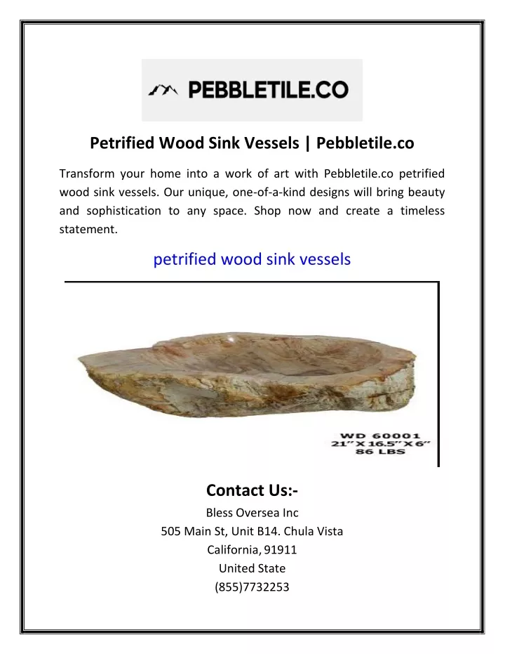 petrified wood sink vessels pebbletile co