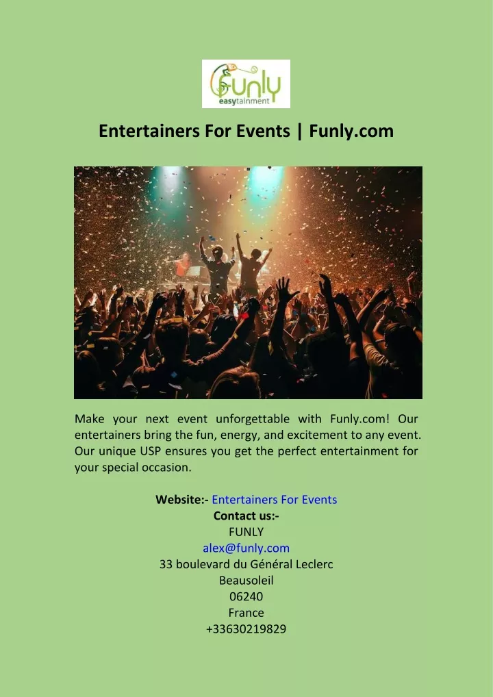 entertainers for events funly com