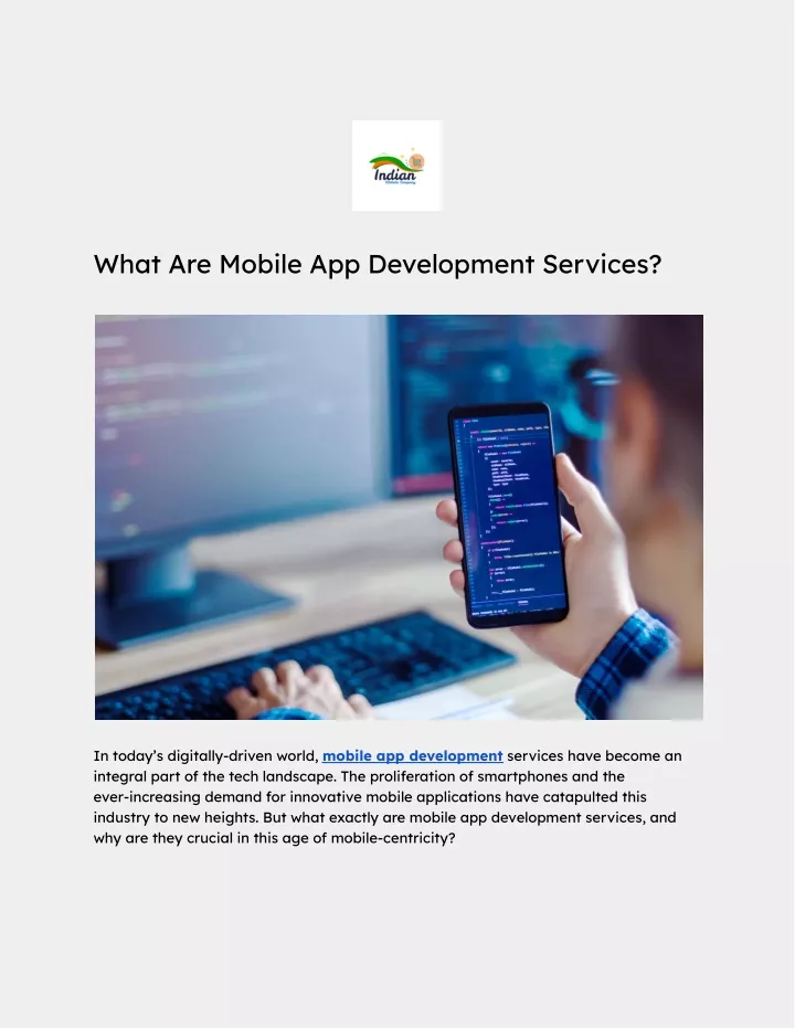 what are mobile app development services