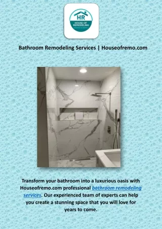 Bathroom Remodeling Services | Houseofremo.com