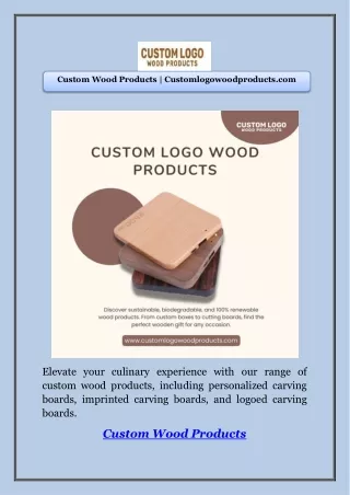 Custom Wood Products | Customlogowoodproducts.com