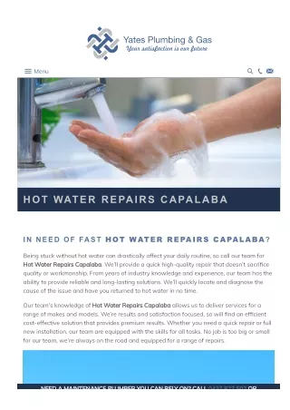 Hot Water Repairs Capalaba