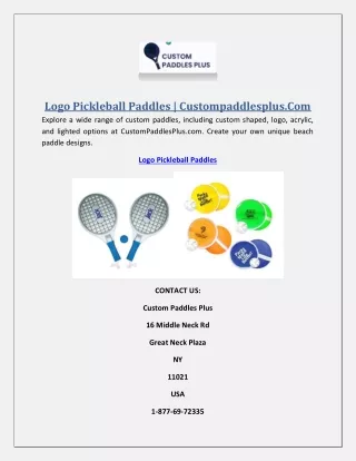 Logo Pickleball Paddles | Custompaddlesplus.com