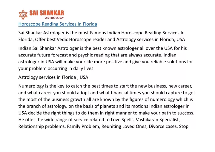 horoscope reading services in florida