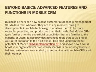 beyond basics advanced features and functions in mobile crm