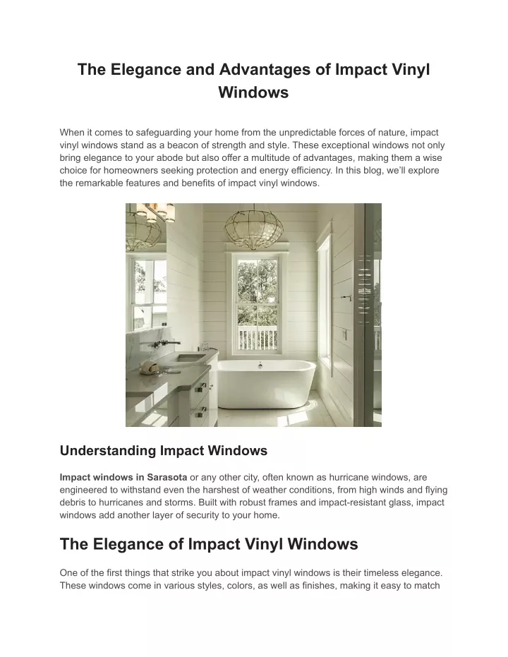 the elegance and advantages of impact vinyl
