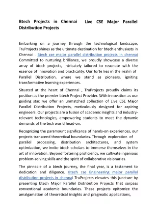 btech p r o jec t s i n c h e nn ai distribution
