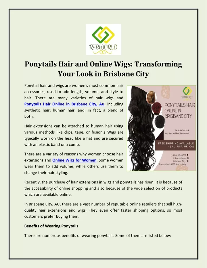 ponytails hair and online wigs transforming your