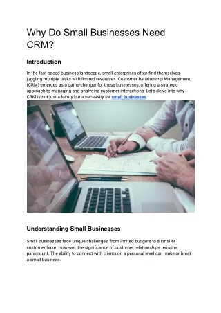 why do small businesses need crm