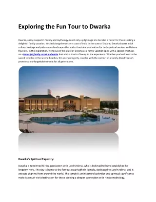 exploring the fun tour to dwarka