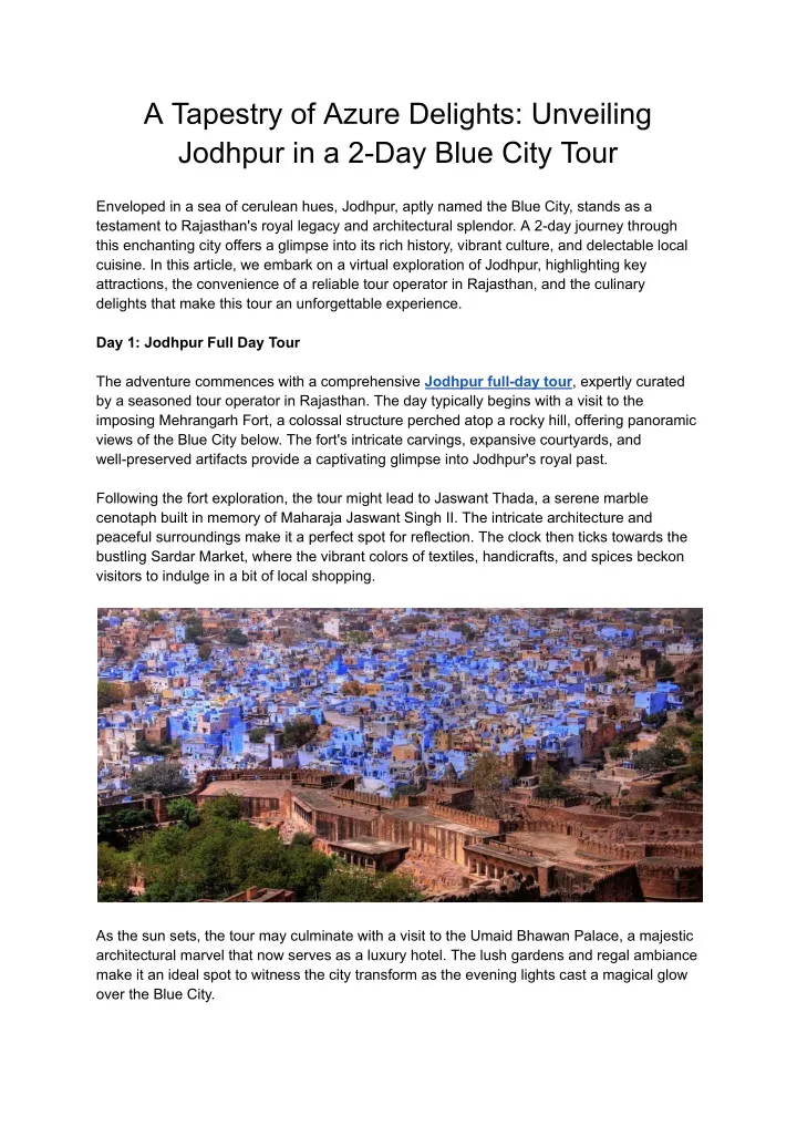 a tapestry of azure delights unveiling jodhpur