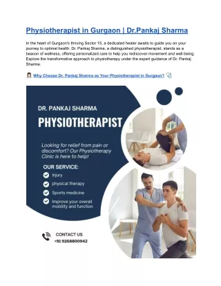 physiotherapist in gurgaon dr pankaj sharma