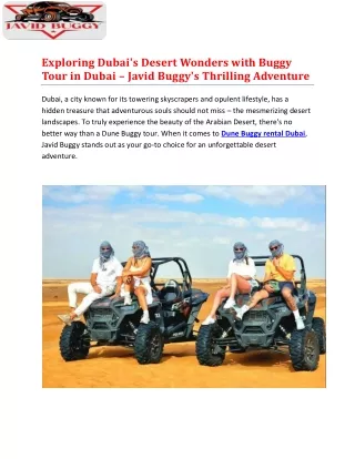 Desert Wonders with Buggy Tour in Dubai