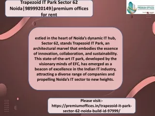 Trapezoid IT Park Sector 62 Noida 9899920149