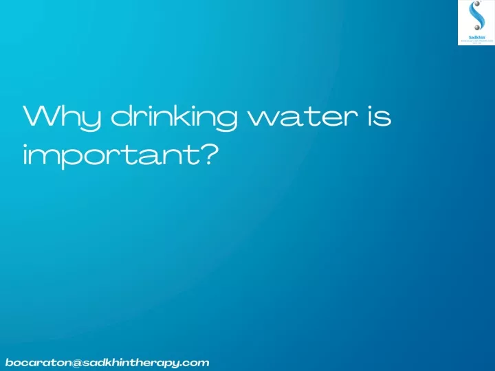 why drinking water is important