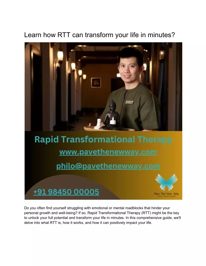 learn how rtt can transform your life in minutes