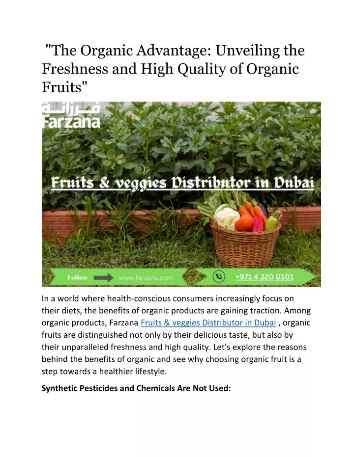 the organic advantage unveiling the freshness