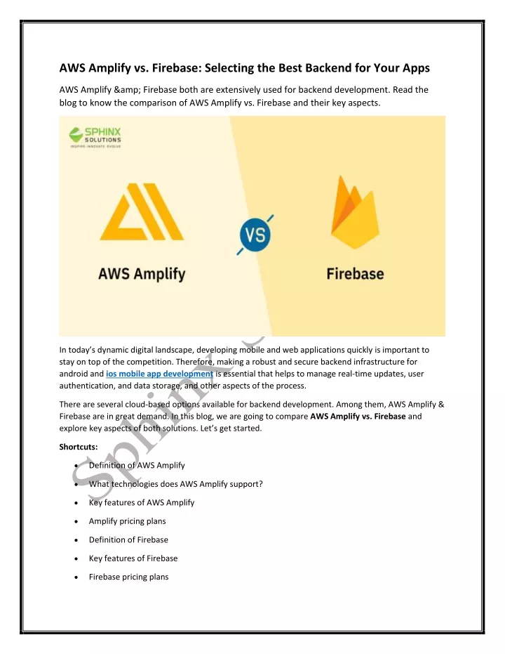 aws amplify vs firebase selecting the best