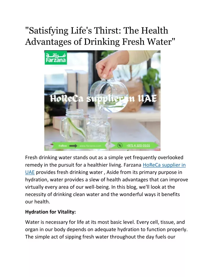satisfying life s thirst the health advantages