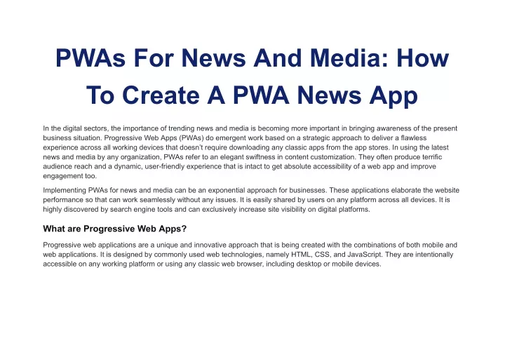 pwas for news and media how to create a pwa news