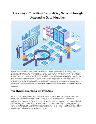 Harmony in Transition-Streamlining Success through Accounting Data Migration