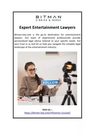 Expert Entertainment Lawyers