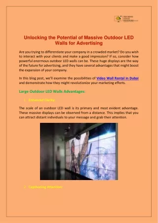 unlocking the potential of massive outdoor