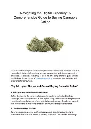Navigating the Digital Greenery_ A Comprehensive Guide to Buying Cannabis Online