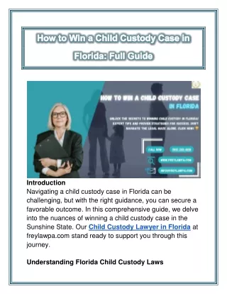 How to Win a Child Custody Case in Florida_ Full Guide
