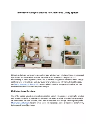 innovative storage solutions for clutter free