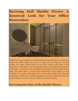 Marble Floor Renewal for Your Office Transformation