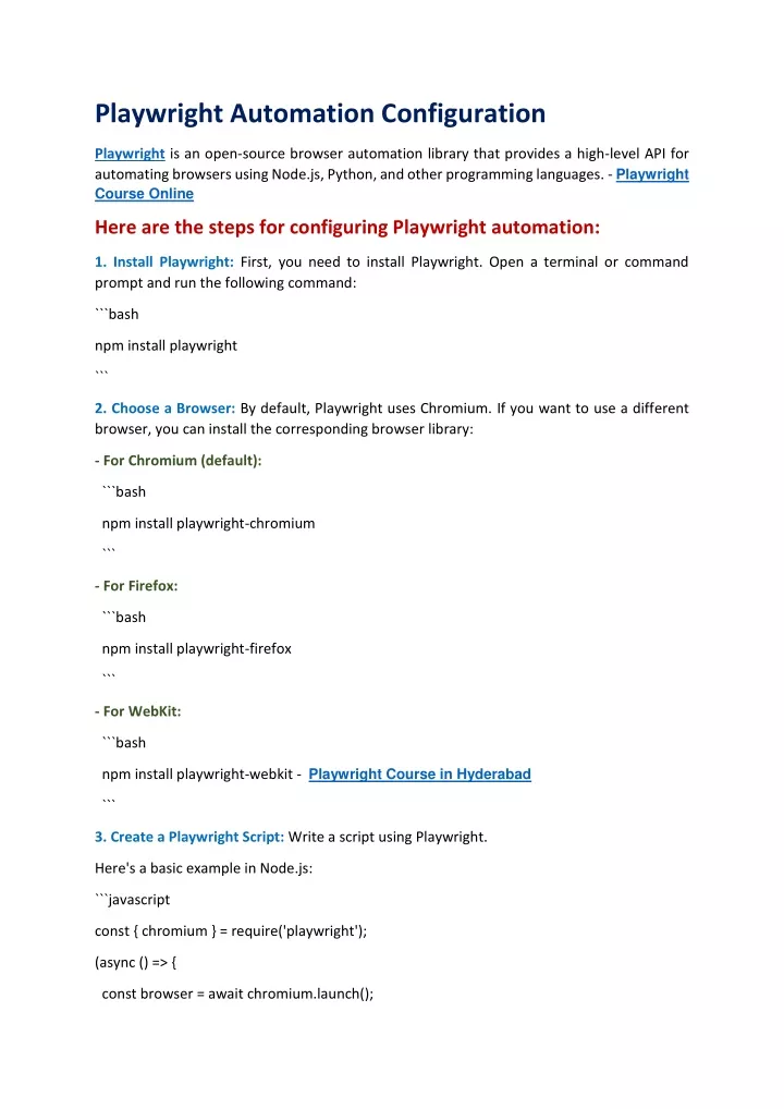 playwright automation configuration