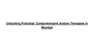 Autism therapies in Mumbai