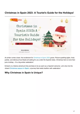 Christmas in Spain 2023 A Tourists Guide for the Holidays