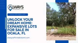 Unlock Your Dream Home Expansive Lots for Sale in Ocala FL