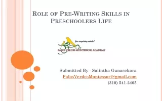 Role of Pre-Writing Skills in Preschoolers Life