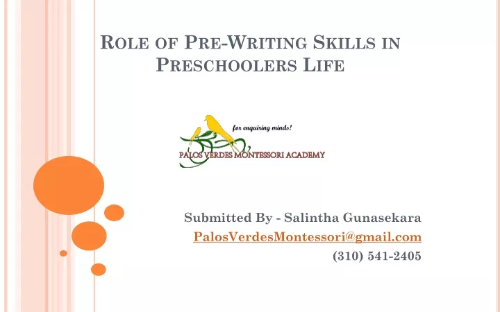 role of pre writing skills in preschoolers life