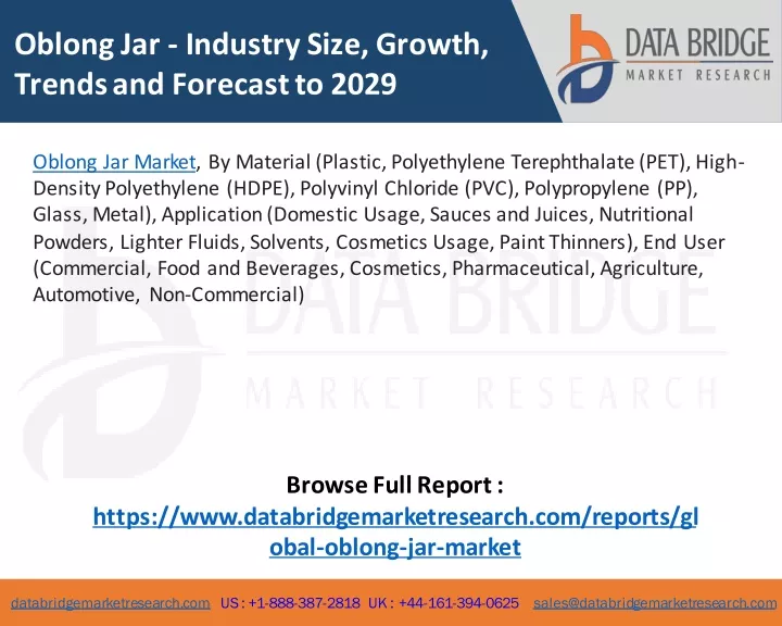 oblong jar industry size growth trends
