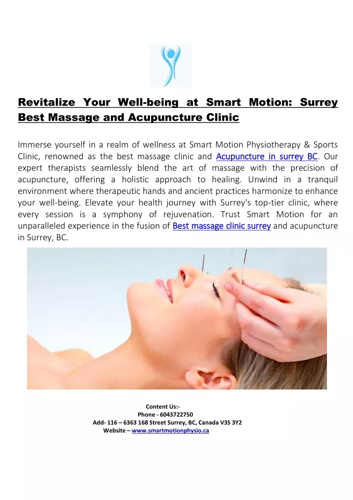 revitalize your well being at smart motion surrey