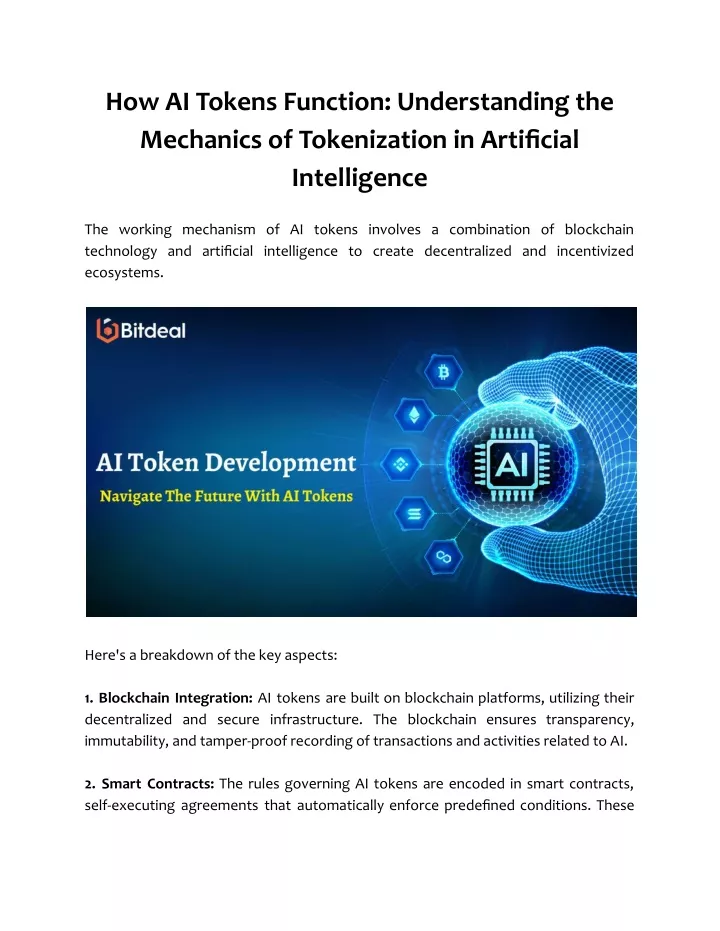 how ai tokens function understanding