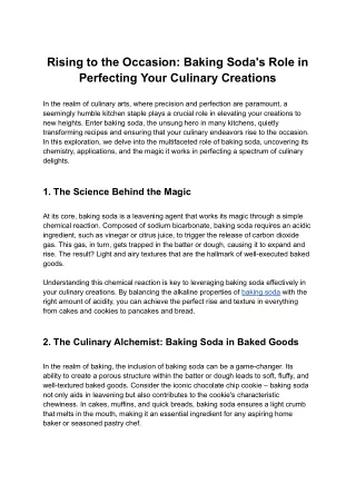 Rising to the Occasion_ Baking Soda's Role in Perfecting Your Culinary Creations