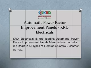 Automatic Power Factor Improvement Panels - KRD Electricals
