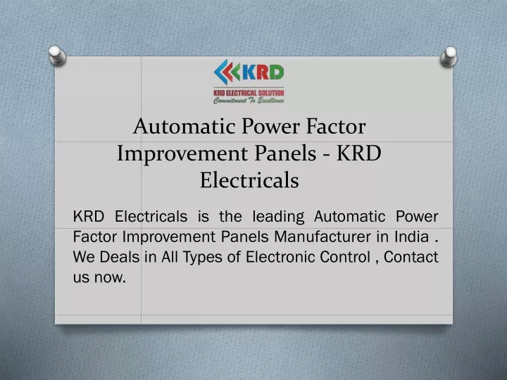 automatic power factor improvement panels