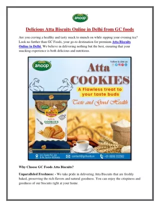 Delicious Atta Biscuits Online in Delhi from GC foods