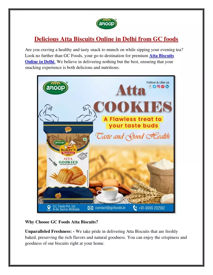delicious atta biscuits online in delhi from
