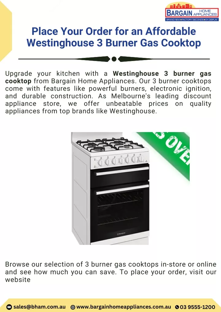 place your order for an affordable westinghouse