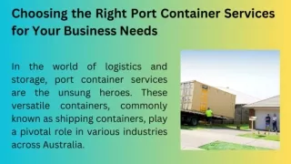 Choosing the right shipping container services to your business needs