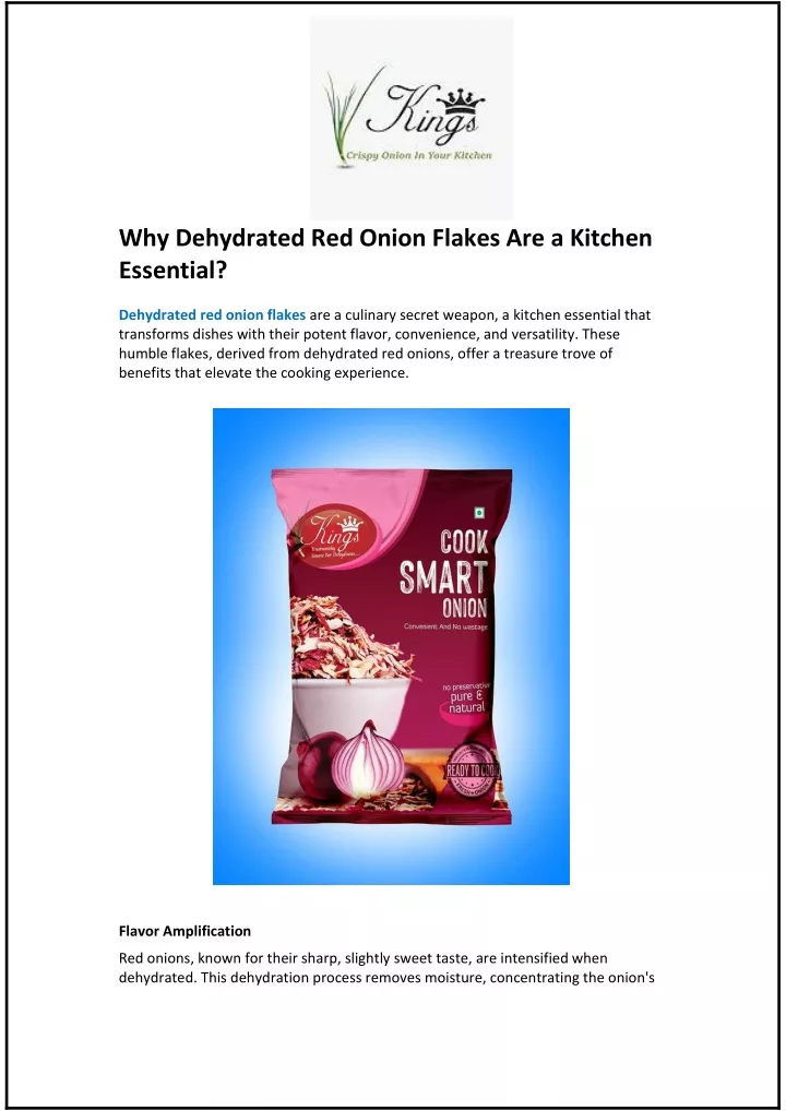 why dehydrated red onion flakes are a kitchen